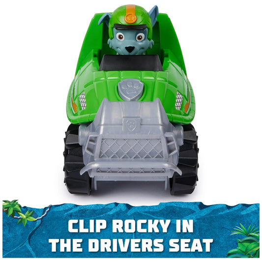 Paw Patrol Jungle Pups, Rocky Snapping Turtle Vehicle, Toy Truck with Collectible Action Figure, Kids Toys for Boys & Girls Ages 3 and Up