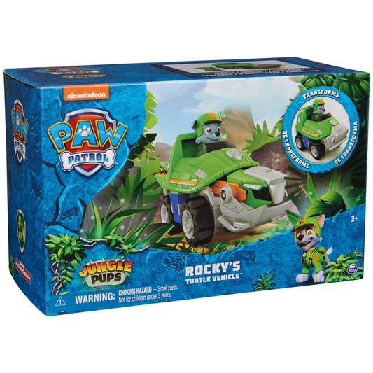 Paw Patrol Jungle Pups, Rocky Snapping Turtle Vehicle, Toy Truck with Collectible Action Figure, Kids Toys for Boys & Girls Ages 3 and Up