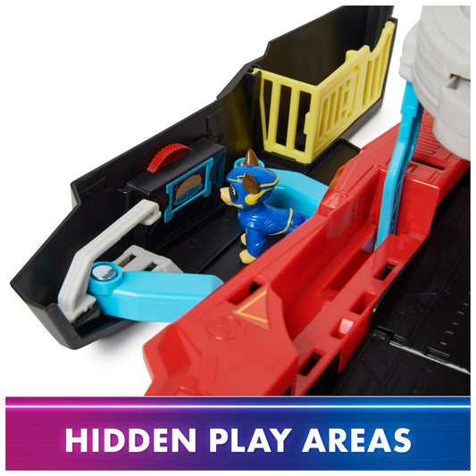 PAW Patrol: The Mighty Movie, Pup Squad Aircraft Carrier with Skye Racer & Chase Figure for Kids 3+